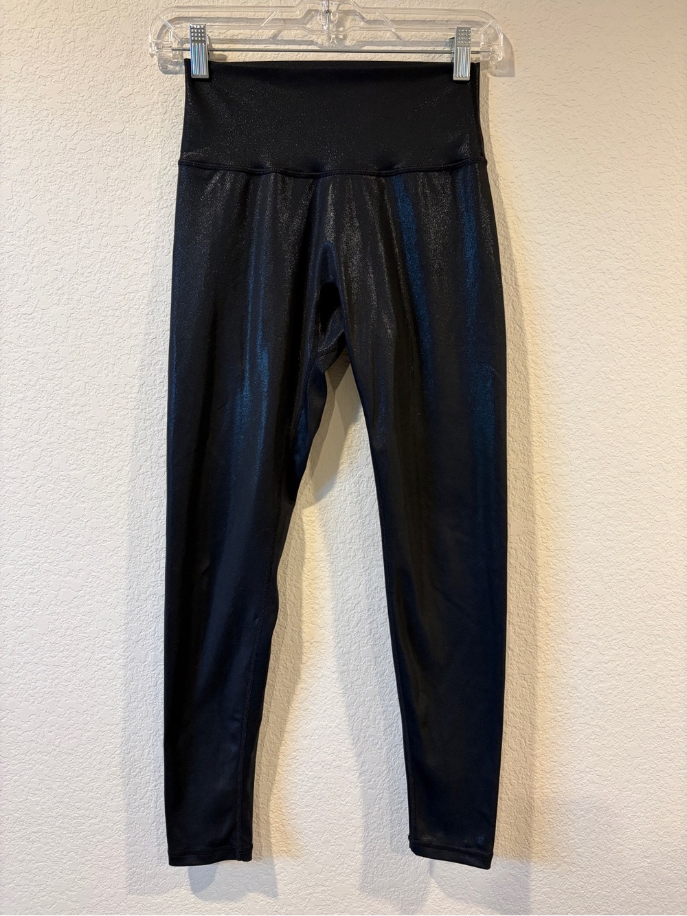 BuffBunny Women’s Black Shiny High Waisted Leggings - Small